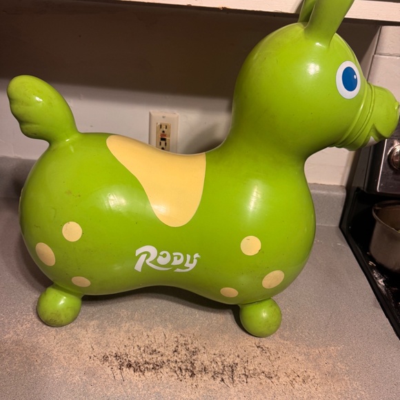 VTG 1984 Lime Green Rody Horse made in Italy Toddler Bounce Toy  Bouncing Horse - Picture 3 of 8
